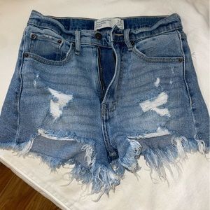 Abercrombie distressed high waisted shorts